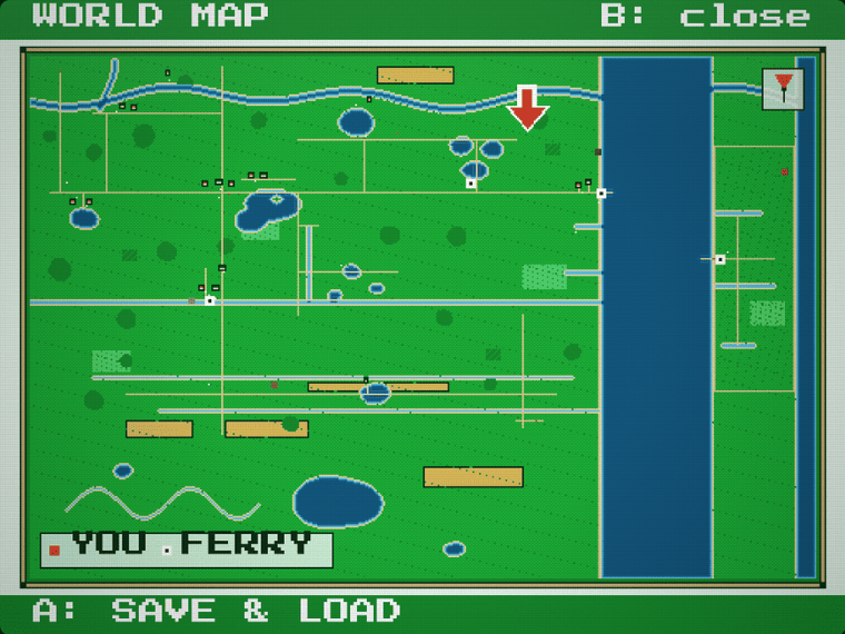 World of Fish: the world map, showing the waters and the ferry routes to explore