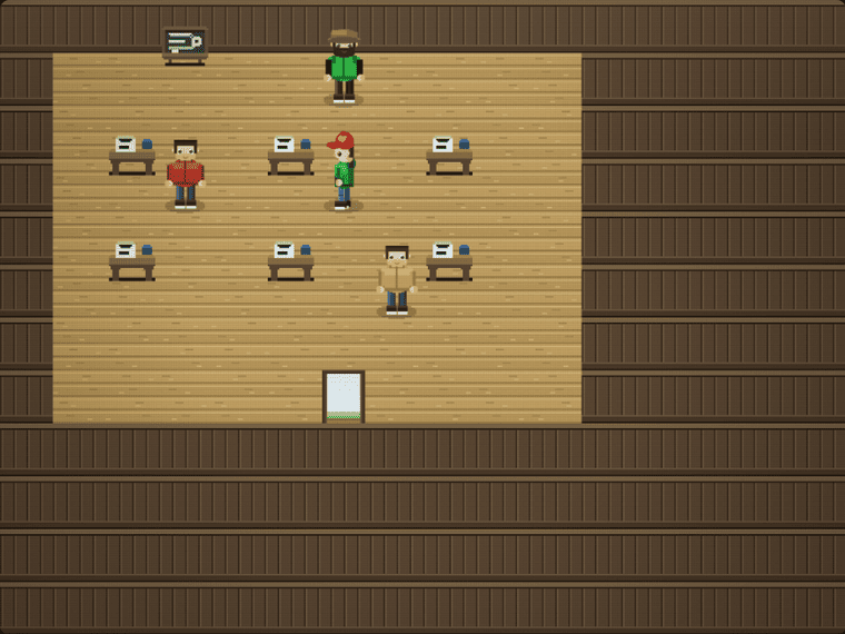 World of Fish: inside a building, with a noticeboard, desk and tackle to find